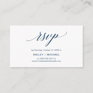 Elegantes klassisches, Navy Blue Script, Party UAW Begleitkarte
