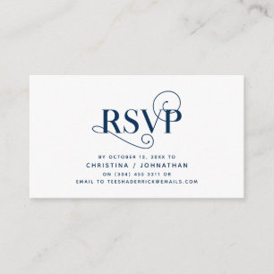Elegantes klassisches, Navy Blue Script, UAWG Resp Begleitkarte