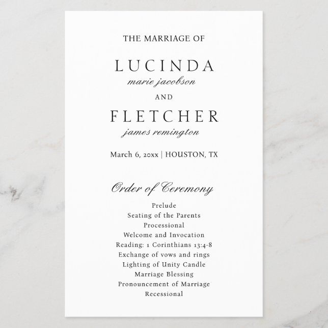 Elegantes klassisches Programm für feierliche Hoch Flyer (Vorne)