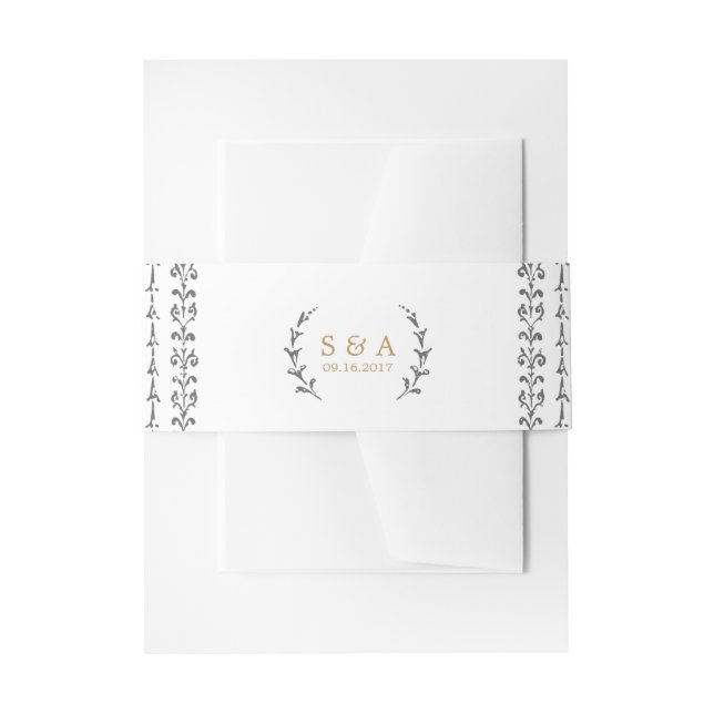 Elegantes klassisches rustikales Hochzeitsszenario Einladungsbanderole (Vorderseite Beispiel)