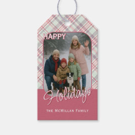 Elegantes klassisches rustikales Kariertes Muster Geschenkanhänger