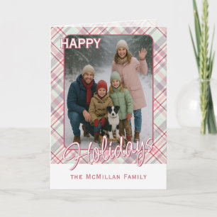 Elegantes, klassisches, rustikales Karomuster Feiertagskarte