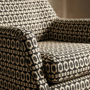 Elegantes klassisches Schwarz-Beige Geometrisches  Stoff