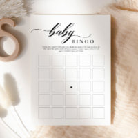 Elegantes klassisches Script Baby Shower Bingo Gam