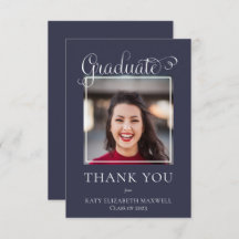 Elegantes, klassisches Script Graduate Foto Blue