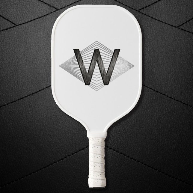 Elegantes, klassisches Silver Black Personalisiert Pickleball Schläger (Von Creator hochgeladen)