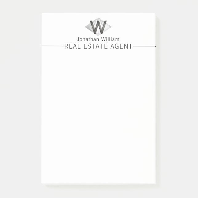 Elegantes, klassisches Silver Black Personalisiert Post-it Klebezettel (Vorderseite)