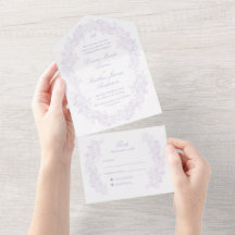 Elegantes klassisches Skript Hochzeit in Lila