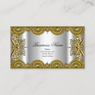 Elegantes, klassisches, verziertes Silber-Gold-Spi Visitenkarte
