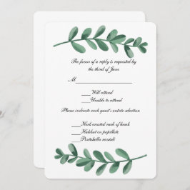 Elegantes klassisches Watercolor Green Blätter Res Einladung