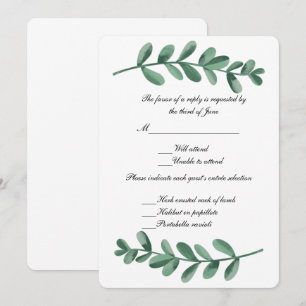 Elegantes klassisches Watercolor Green Blätter Res Einladung