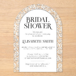 Elegantes, klassisches White Blüh Winter Brautpart Acryleinladungen