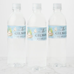 Elegantes Klavier Geigen-Blume tauben Hochzeit Lu Wasserflaschenetikett