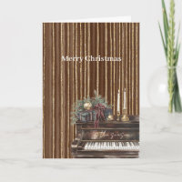 Elegantes Klavier Gold Braune Streifen Weihnachten