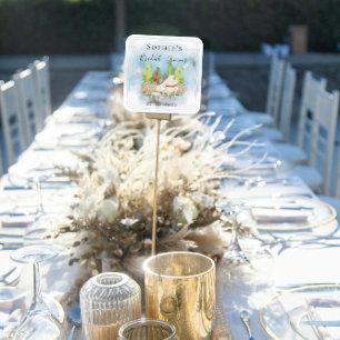 Elegantes Klavier Violine Tauben Blumen Brausebad Quadratischer Aufkleber