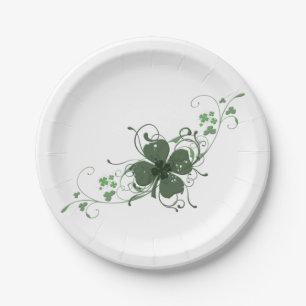 Elegantes Kleeblatt Art Paper Plate Pappteller