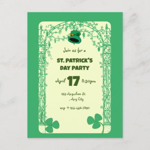 Elegantes Kleeblatt Dekoration Rahmen St. Patricks Postkarte