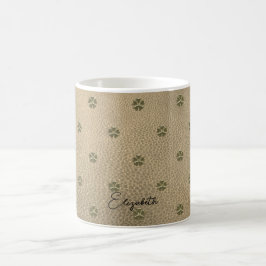Elegantes Kleeblatt Patrick's Day, Leather Kaffeetasse