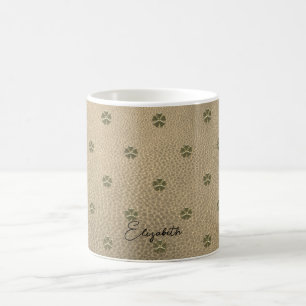 Elegantes Kleeblatt Patrick's Day, Leather Kaffeetasse