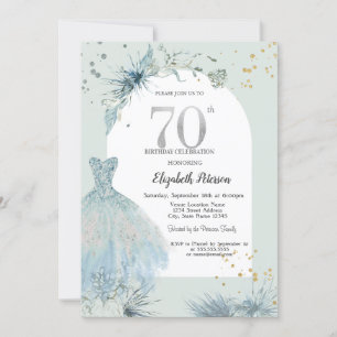 Elegantes Kleid Winter 70. Geburtstag Einladung