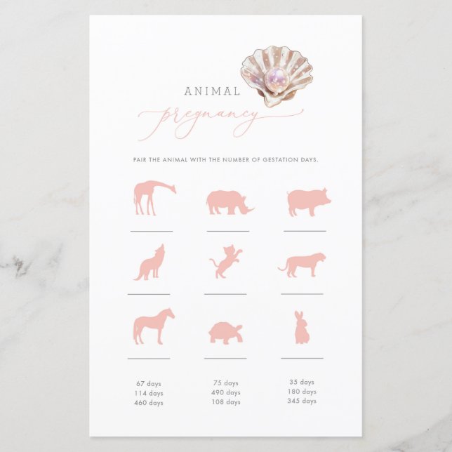 Elegantes Kleines Pearl Animal Pregnancy Game (Vorderseite)