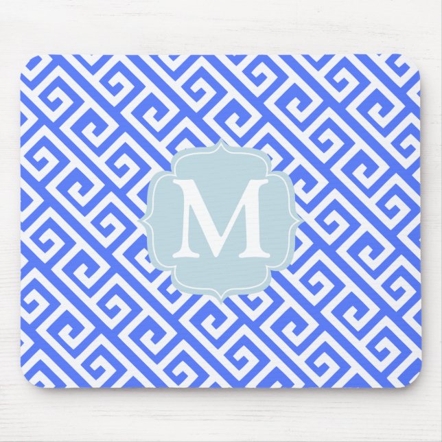 Elegantes Kobalt-Blau-griechisches Mousepad (Vorne)