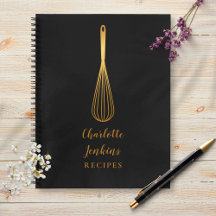 Elegantes Kochbuch-Script mit schwarzem Gold-Schne
