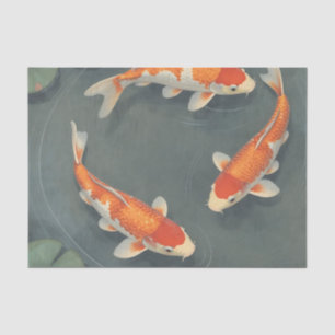 Elegantes Koi-Fischteich-Serenitäts-Design Seidenpapier