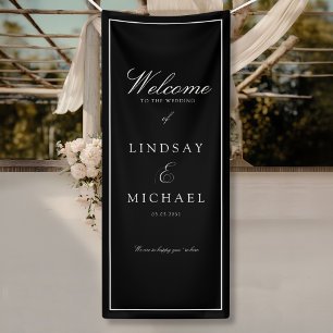 Elegantes königliches schwarzes Hochzeitsbanner Banner