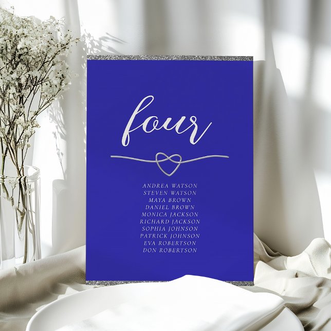 Elegantes königsblaues Hochzeitssitzplan-Diagramm (Von Creator hochgeladen)