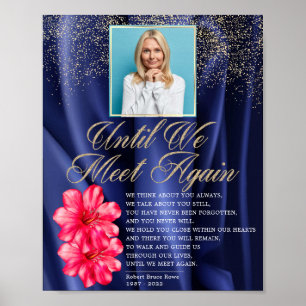 Elegantes königsblaues Samt-Blumen-Trauer-Gedicht- Poster