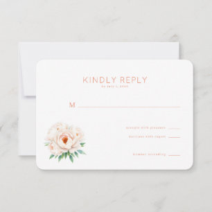 Elegantes Korallen-Blumenbouquet RSVP Karte