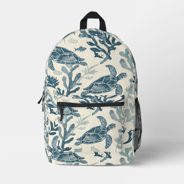 Elegantes Korallenmuster Bedruckter Rucksack (Vorderseite)