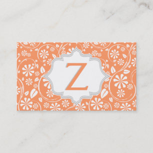 Elegantes Korallenmuster, weiß, grau, blumenreich Visitenkarte