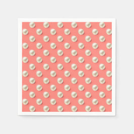 Elegantes Korallenpapier Napkins mit Perlakzenten Serviette