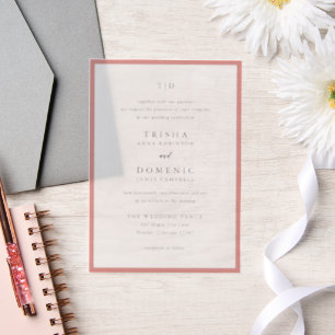 Elegantes Korallenrosa Monogramm Moderne Hochzeit