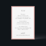 Elegantes Korallenrosa Monogramm Moderne Hochzeit Begleitkarte<br><div class="desc">Moderne Hochzeitskartentafeln,  die ein gepflegtes Design mit Serif- und Script-Schriftart bieten.</div>