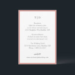 Elegantes Korallenrosa Monogramm Moderne Hochzeit Begleitkarte<br><div class="desc">Moderne Hochzeitskartentafeln,  die ein gepflegtes Design mit Serif- und Script-Schriftart bieten.</div>