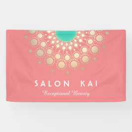 Elegantes Korallenrosa und Gold-Circle-Motiv Banner
