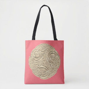 Elegantes korallenrotes Rosa und Goldmetallisches