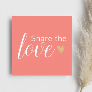 Elegantes Korallenweiß-Gold-Herz-Schönheitssalon Empfehlungskarte