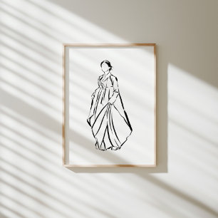 Elegantes koreanisches Hanbok-Woman-Tinte-Poster Poster