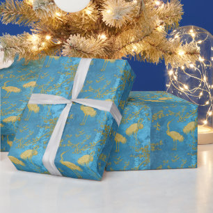 Elegantes Kranich-Art-Muster Farbige Kranichvöge Geschenkpapier
