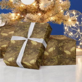 Elegantes Kranichkunstmuster | Farbige Kranichvöge Geschenkpapier