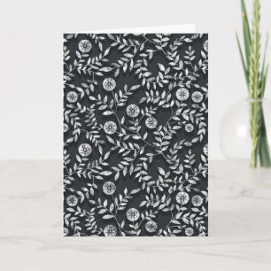Elegantes Kreidetafel-Blumenmuster Karte