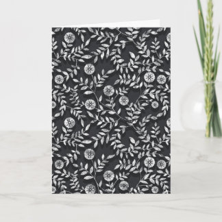 Elegantes Kreidetafel-Blumenmuster Karte