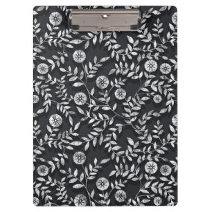 Elegantes Kreidetafel-Blumenmuster Klemmbrett