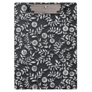 Elegantes Kreidetafel-Blumenmuster Klemmbrett