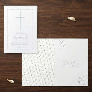 Elegantes Kreuz Beileid Folienkarte