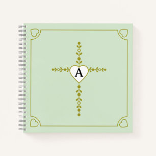Elegantes Kreuz und Herz Bibelvers der Liebe Gotte Notizbuch